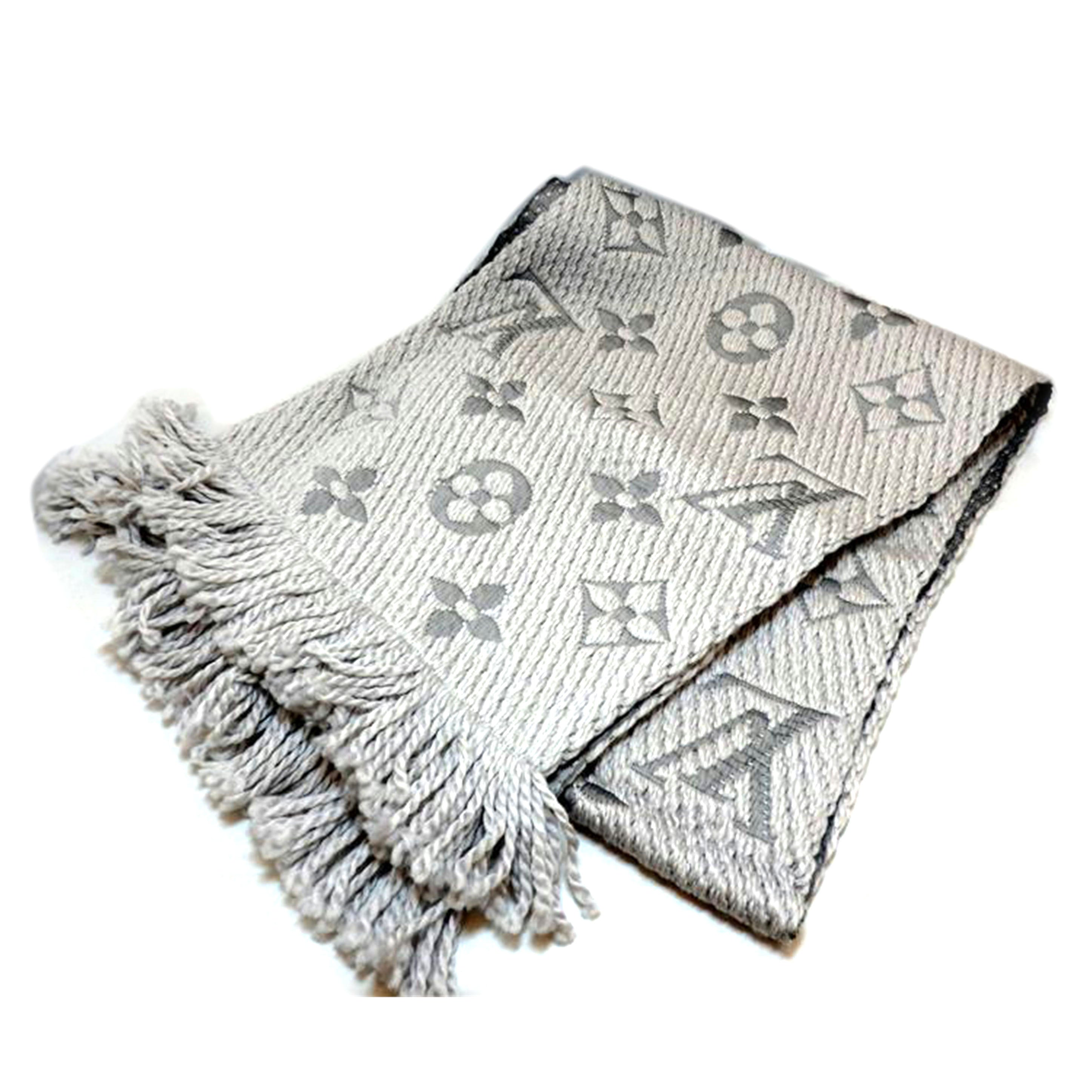 LV LV/エシャプロゴマニア/MG柄/シルク混ニットマフラー/M74742//GM0197/ABランク/95