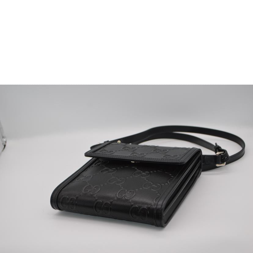 GUCCI グッチ/GGエンボスメッセンジャーバッグ/ブラック/625782//001998/Aランク/89