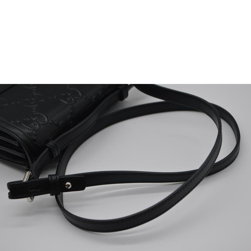 GUCCI グッチ/GGエンボスメッセンジャーバッグ/ブラック/625782//001998/Aランク/89