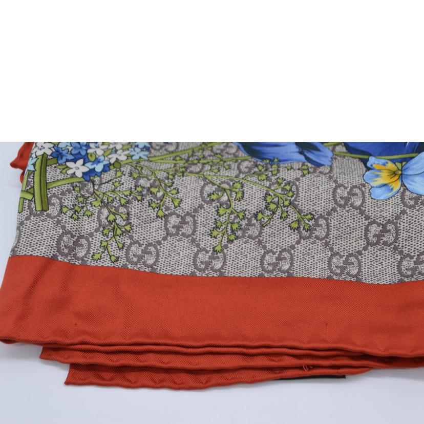 GUCCI/GGブルームスフローラルプリントシルクスカーフ//ABランク/89