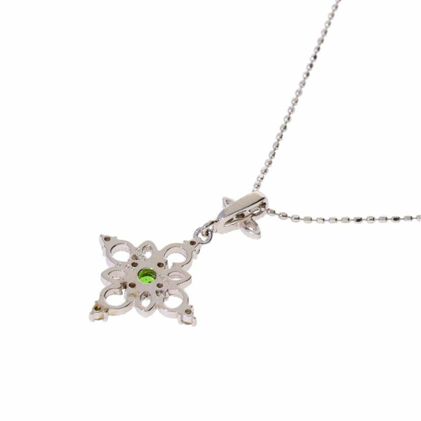 /◎ K18WGディマントイドガーネットダイヤネックレス0.07/D0.09ct//ABランク/75