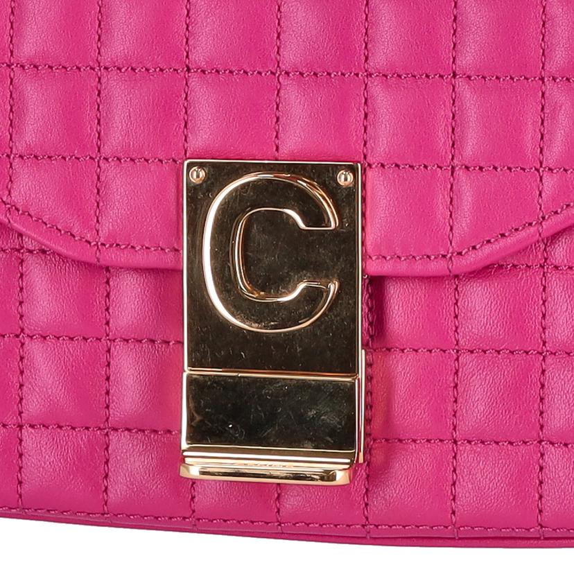 CELINE セリーヌ/スモールCキルテッドチェーンショルダー/ピンク//ABランク/75