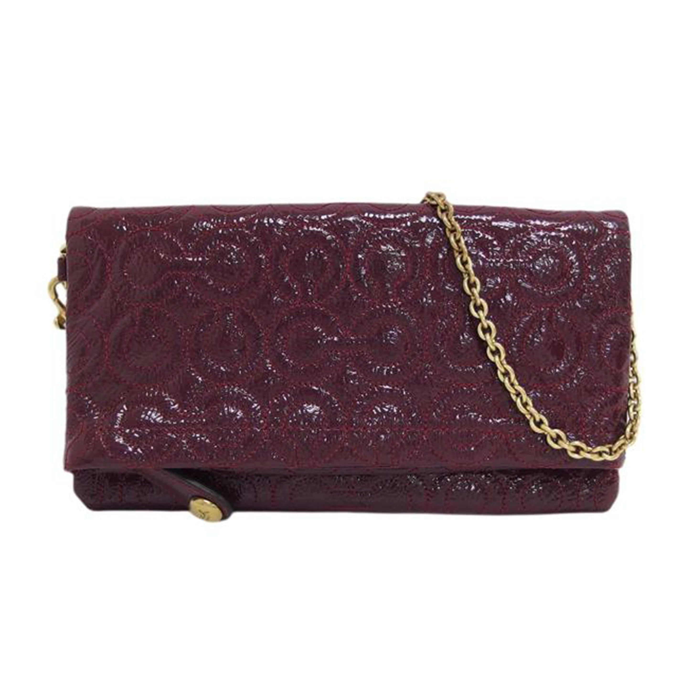 COACH コーチ/オプアートグラマシーウォレット/クラッチバッグ/ボルドー/42965//C0969/Bランク/04