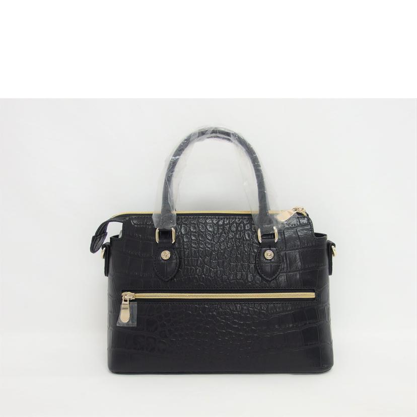 Moda Principe モーダプリンチペ/クロコ型押しレザー2WAYショルダーバッグ/ブラック//SAランク/04