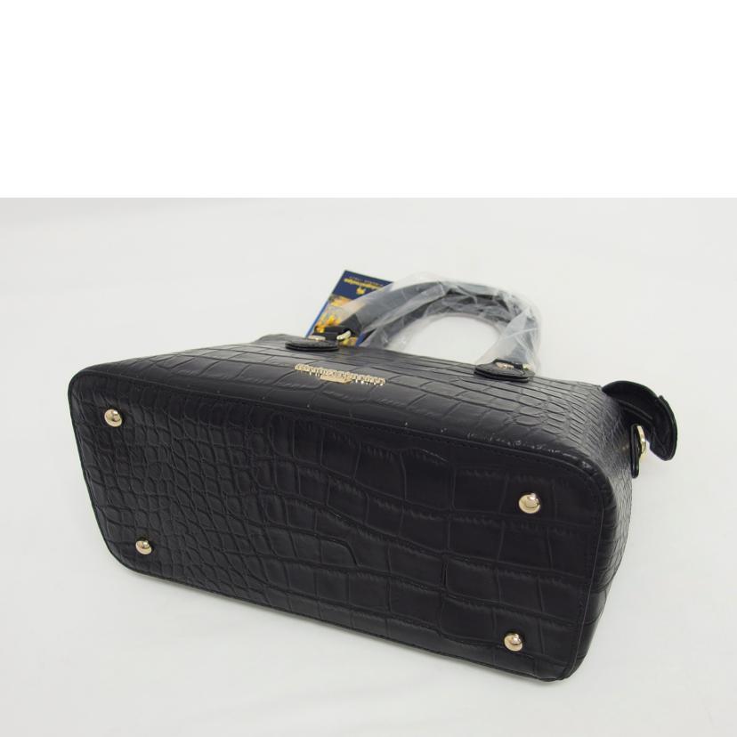 Moda Principe モーダプリンチペ/クロコ型押しレザー2WAYショルダーバッグ/ブラック//SAランク/04