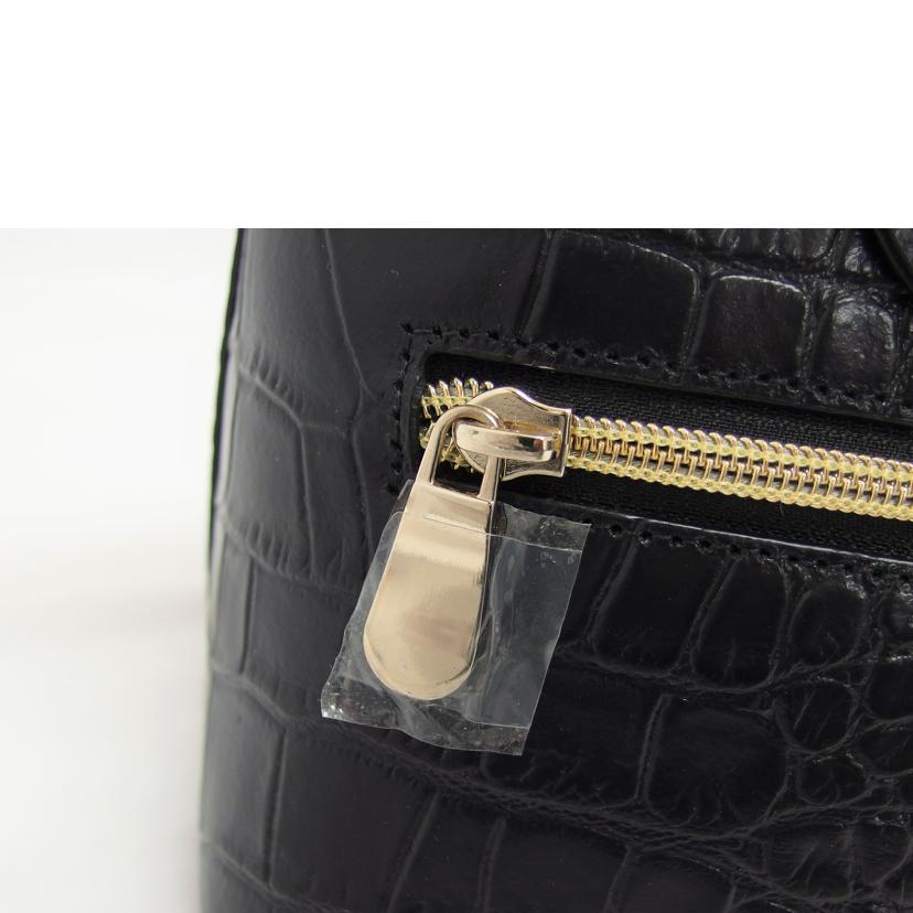 Moda Principe モーダプリンチペ/クロコ型押しレザー2WAYショルダーバッグ/ブラック//SAランク/04