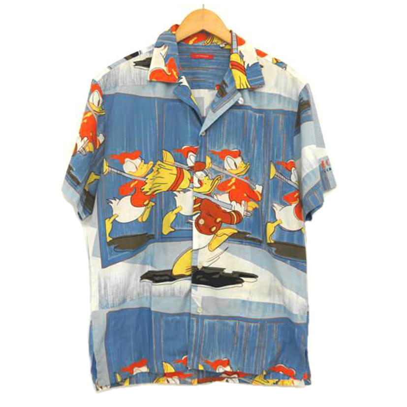 ICEBERG アイスバーグxディズニー/総柄ドナルドダック オープンカラーシャツ WHT/BLU/ORG/6388M//321-88116/ABランク/09