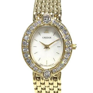 SEIKO セイコー/クレドール K18無垢 ダイヤベゼル シェル文字盤/4N70-5030//120058/ABランク/51