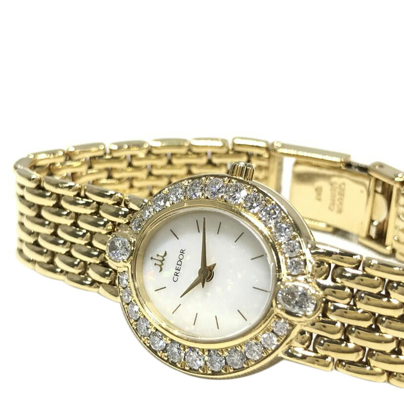 SEIKO セイコー/クレドール K18無垢 ダイヤベゼル シェル文字盤/4N70-5030//120058/ABランク/51