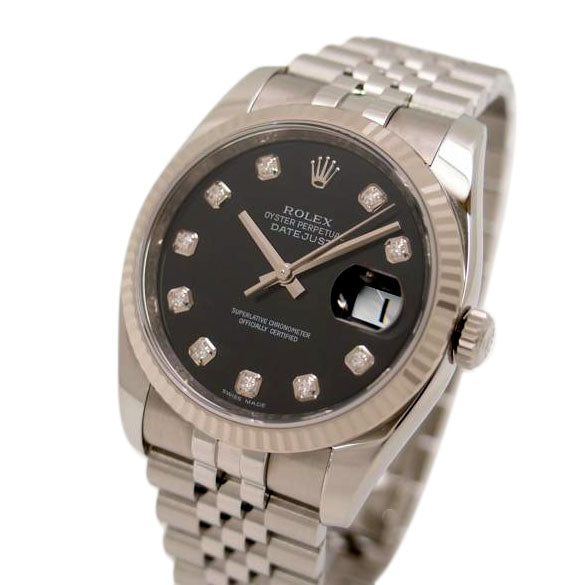 ROLEX ロレックス/デイトジャスト・SS×WG/10P新ダイヤ/ランダム番/116234G/833*****/腕時計 ランダムシリアル K18WG ステンレス ブラック メンズ/ROLEX/Aランク/69【中古】