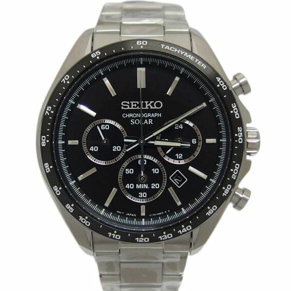 SEIKO セイコー/クロノグラフ/ブラック文字盤デイト/ソーラー/SBPY167(V175-0FA0)//231826/SAランク/04