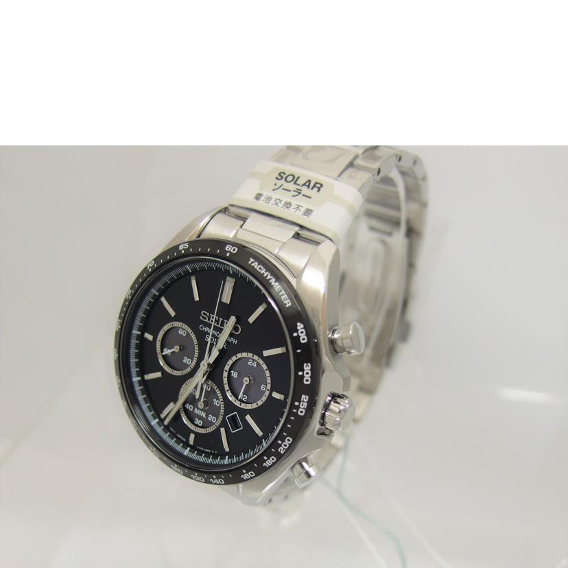 SEIKO セイコー/クロノグラフ/ブラック文字盤デイト/ソーラー/SBPY167(V175-0FA0)//231826/SAランク/04