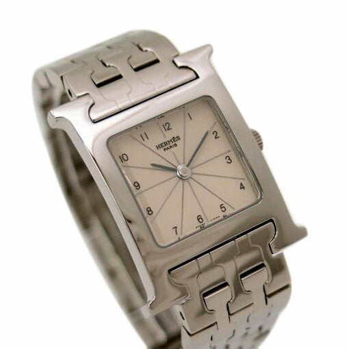 HERMES エルメス 腕時計 ステンレス アイボリー アラビアインデックス/Hウォッチ/レディース/クオーツ/HH1.210//2056416/Aランク/69