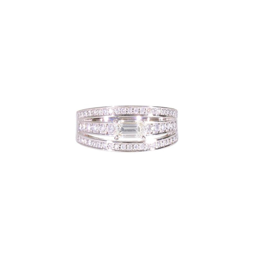 /◎ PT900ダイヤリング0.442/0.38ct//Aランク/75