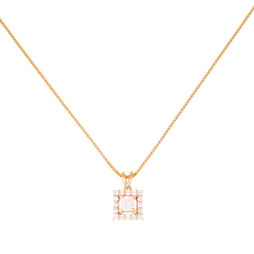 / K18ダイヤネックレス0.298/0.13ct//ABランク/75