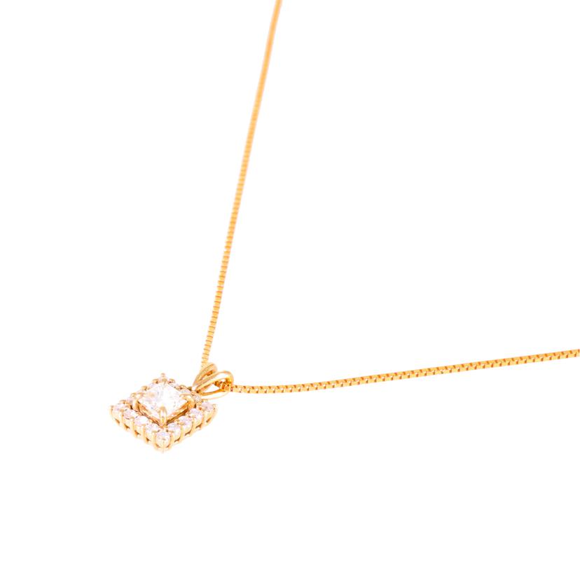 / K18ダイヤネックレス0.298/0.13ct//ABランク/75