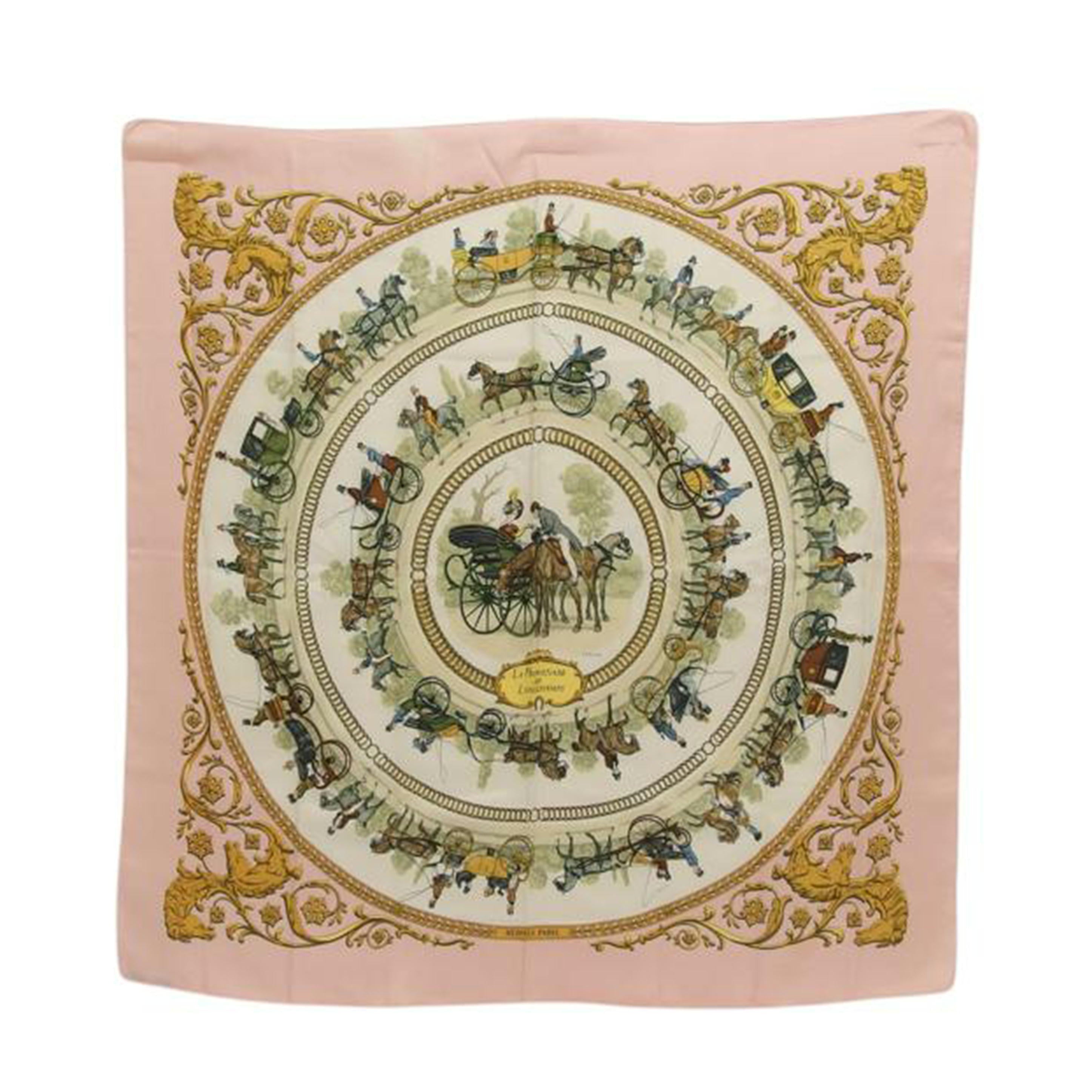 HERMES エルメス/カレ90/ロンシャンへの散歩/シルクスカーフ//Bランク/04