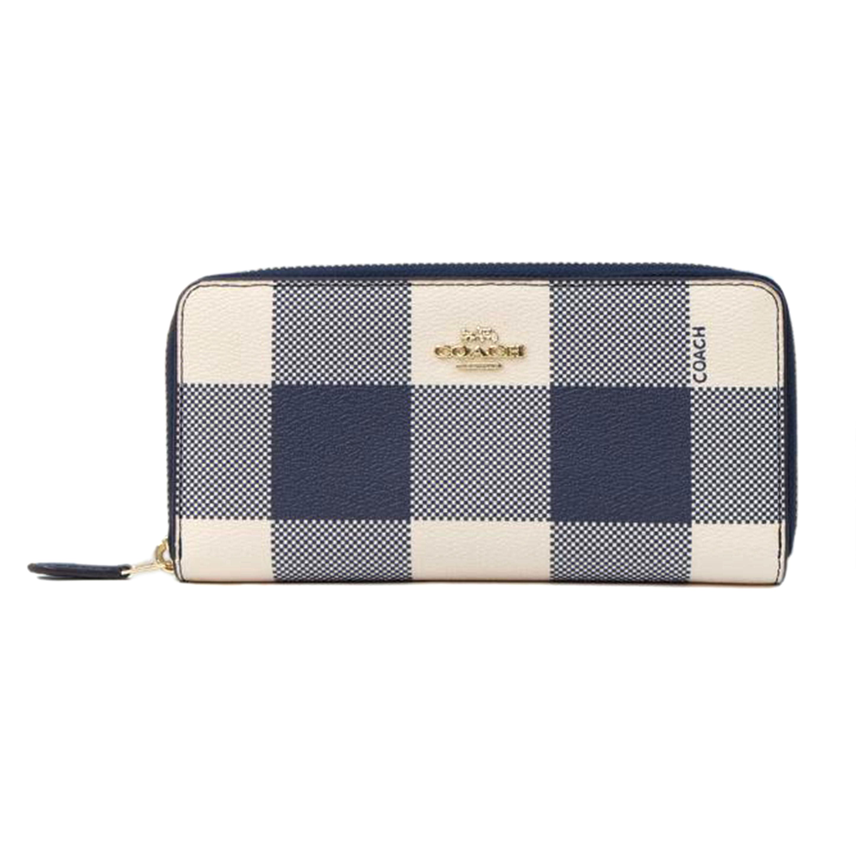 COACH コーチ/プラッドチェックPVCアコーディオンジップアラウンド/25966//M1732/SAランク/71