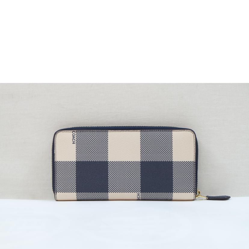 COACH コーチ/プラッドチェックPVCアコーディオンジップアラウンド/25966//M1732/SAランク/71