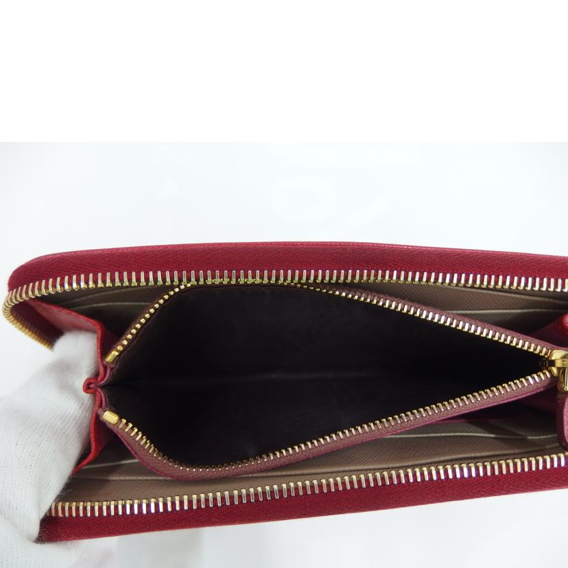 PRADA プラダ/サフィアーノラウンドファスナー/赤//Bランク/82