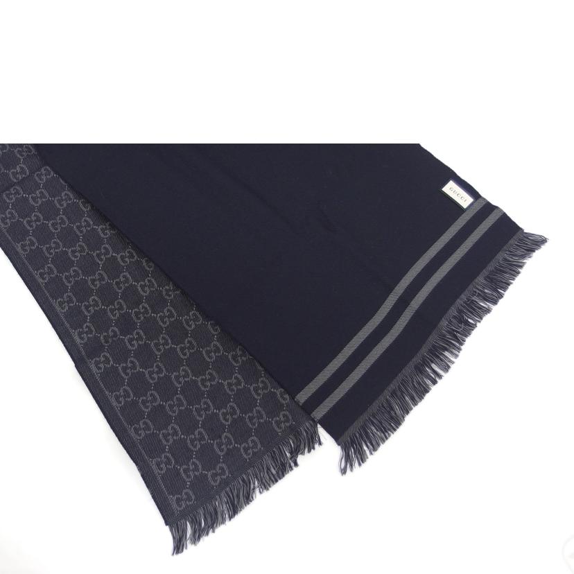 GUCCI グッチ/GG羊毛マフラー/ネイビー//ABランク/04