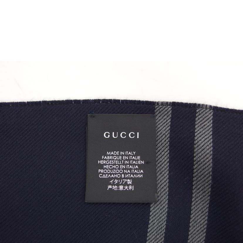 GUCCI グッチ/GG羊毛マフラー/ネイビー//ABランク/04