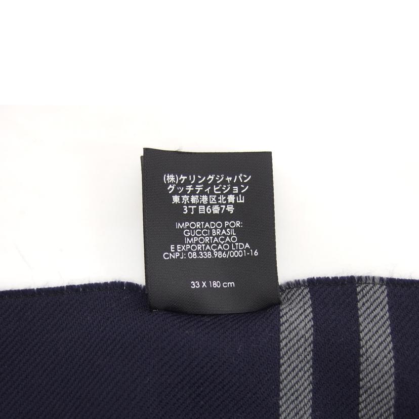 GUCCI グッチ/GG羊毛マフラー/ネイビー//ABランク/04