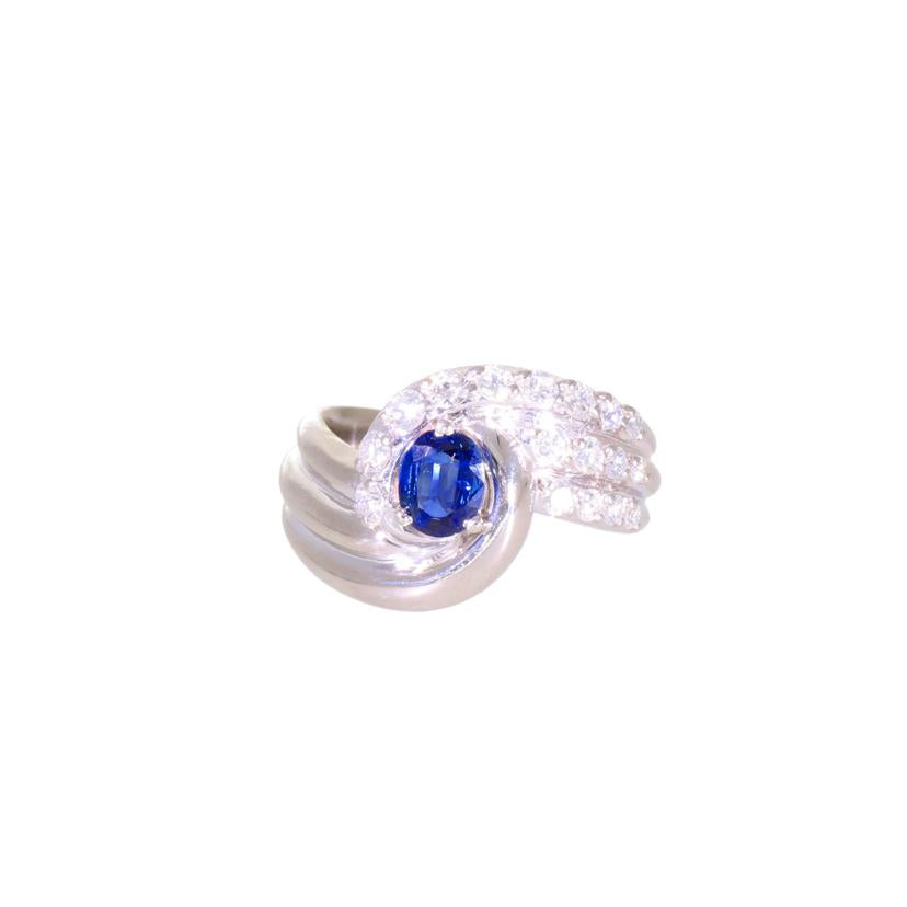 / PT900サファイアダイヤリング0.55/D0.54ct//Aランク/75