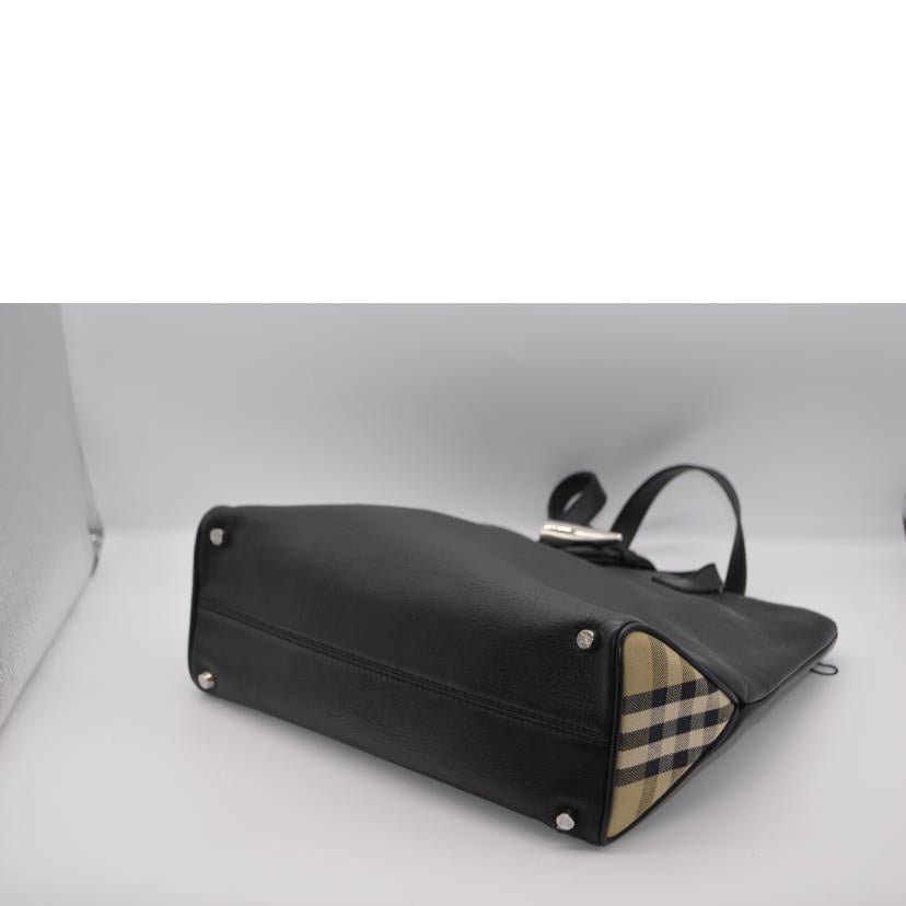 BURBERRY バーバリー/ノバチェックカーフレザースモールトート//ABランク/89