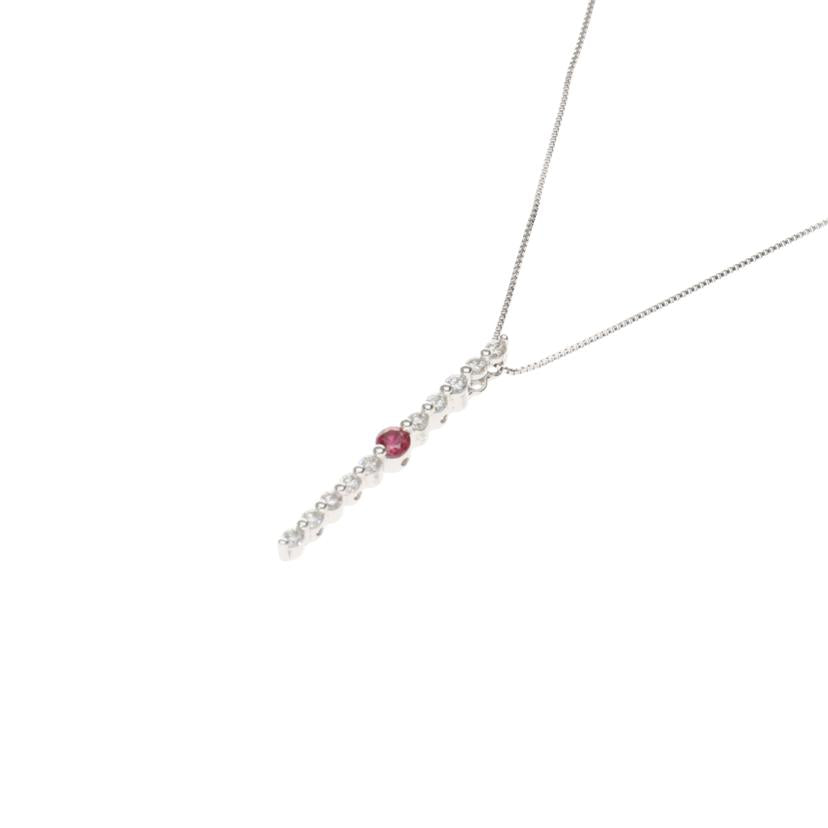 /K18WG Dネックレス0.12/0.30ct//Aランク/75