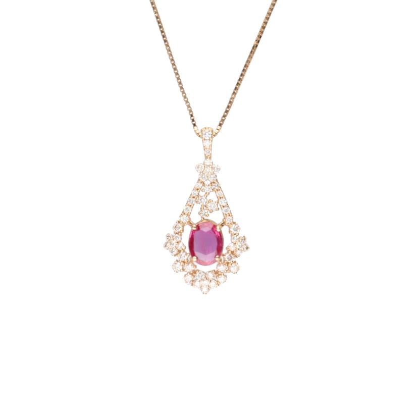 / K18ルビーダイヤネックレス1.01/D0.61ct//Aランク/75