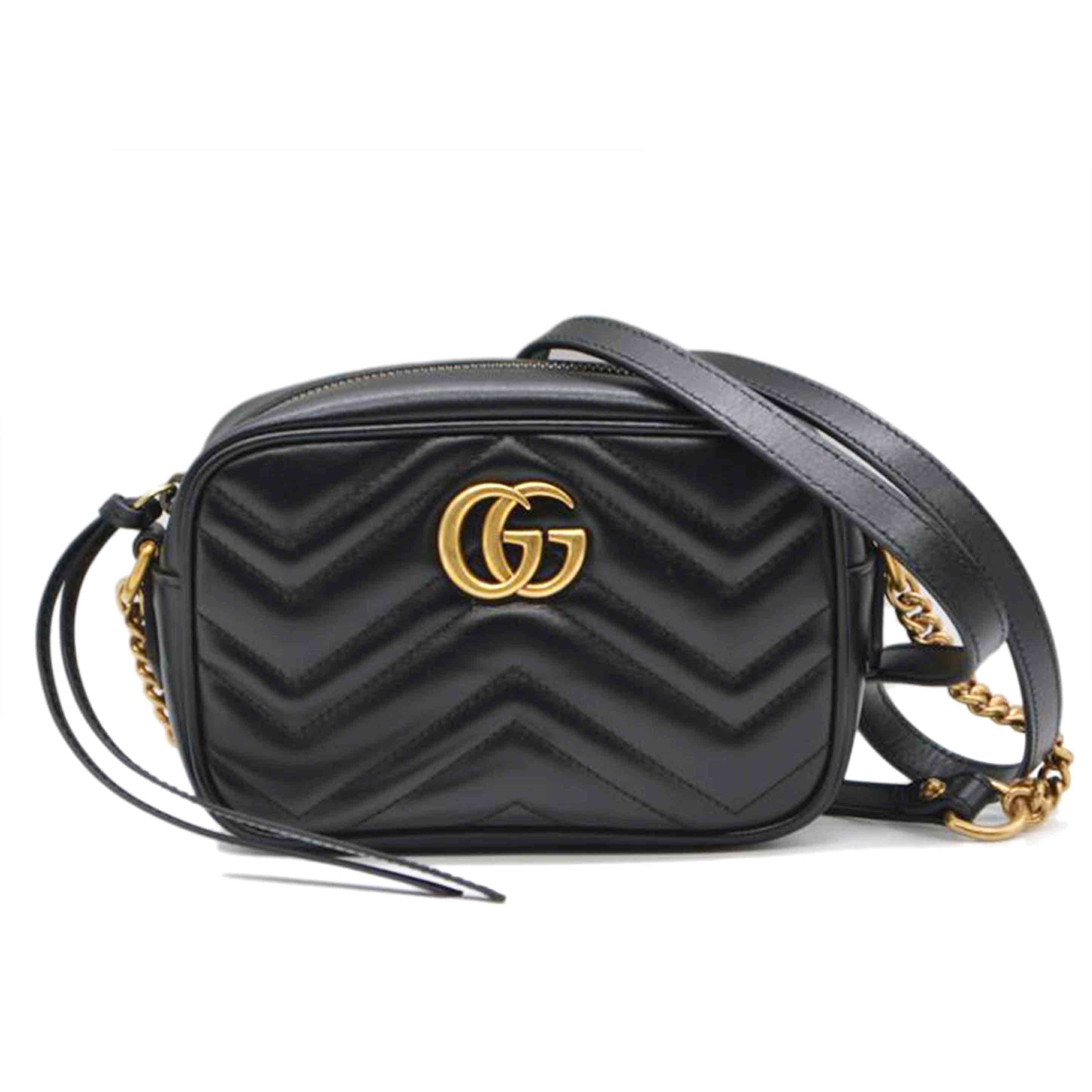 GUCCI グッチ/GGマーモントキルティングミニレザーショルダー/448065//498***/Sランク/89