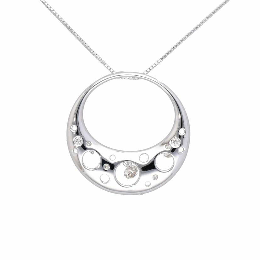 / K18WGダイヤネックレス0.34ct//Aランク/75