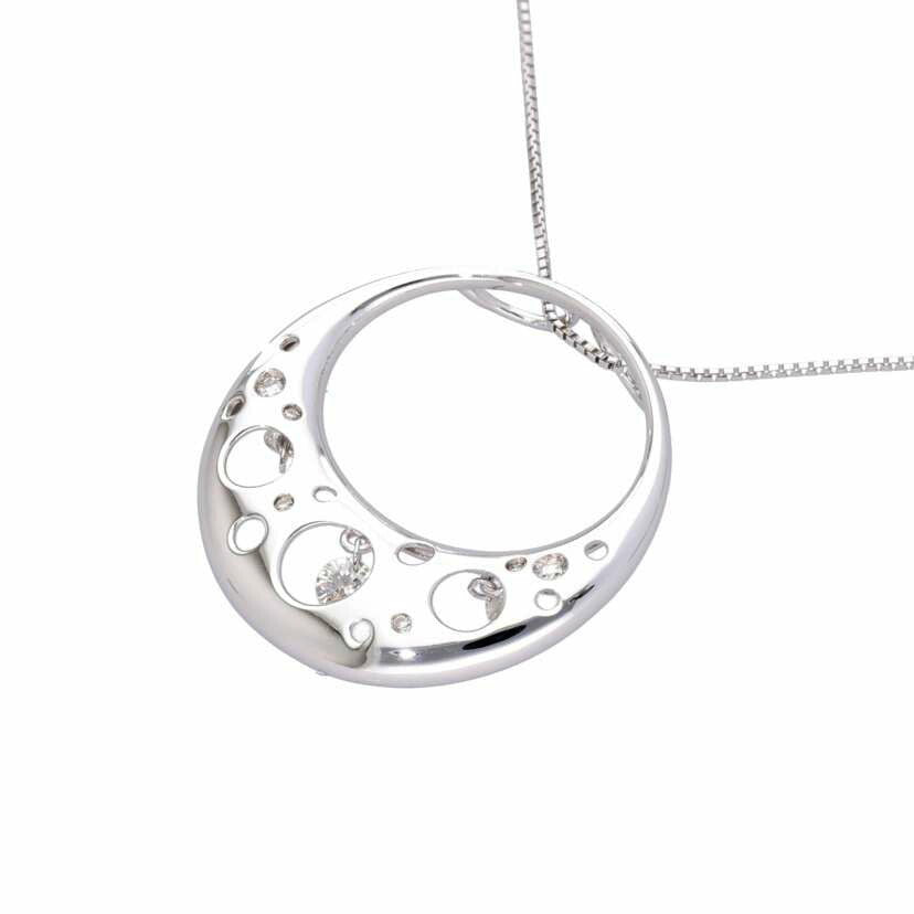 / K18WGダイヤネックレス0.34ct//Aランク/75