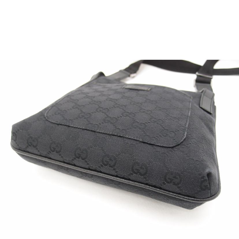 GUCCI グッチ 黒 斜め掛け 肩掛け レディース メンズ/GGキャンバスショルダー/ブラック/122793//467***/Aランク/69