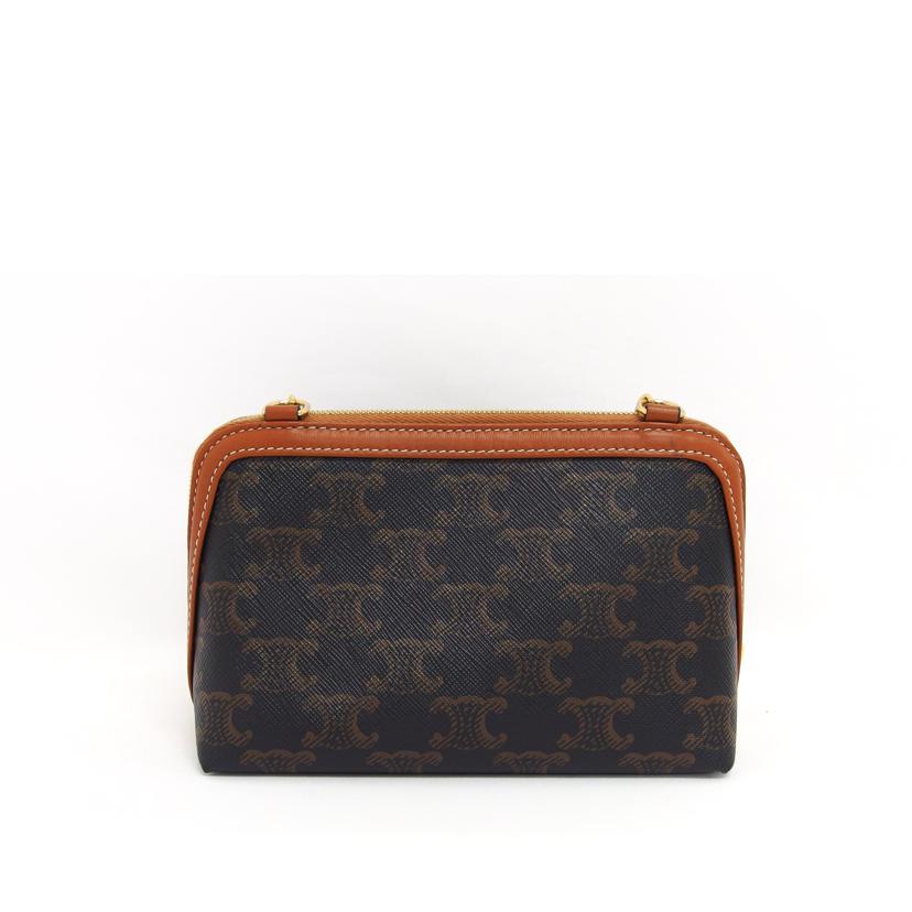 CELINE セリーヌ ポシェット 肩掛けバッグ/トリオンフチェーンショルダーバッグ/ブラウン//S・S******/Aランク/04