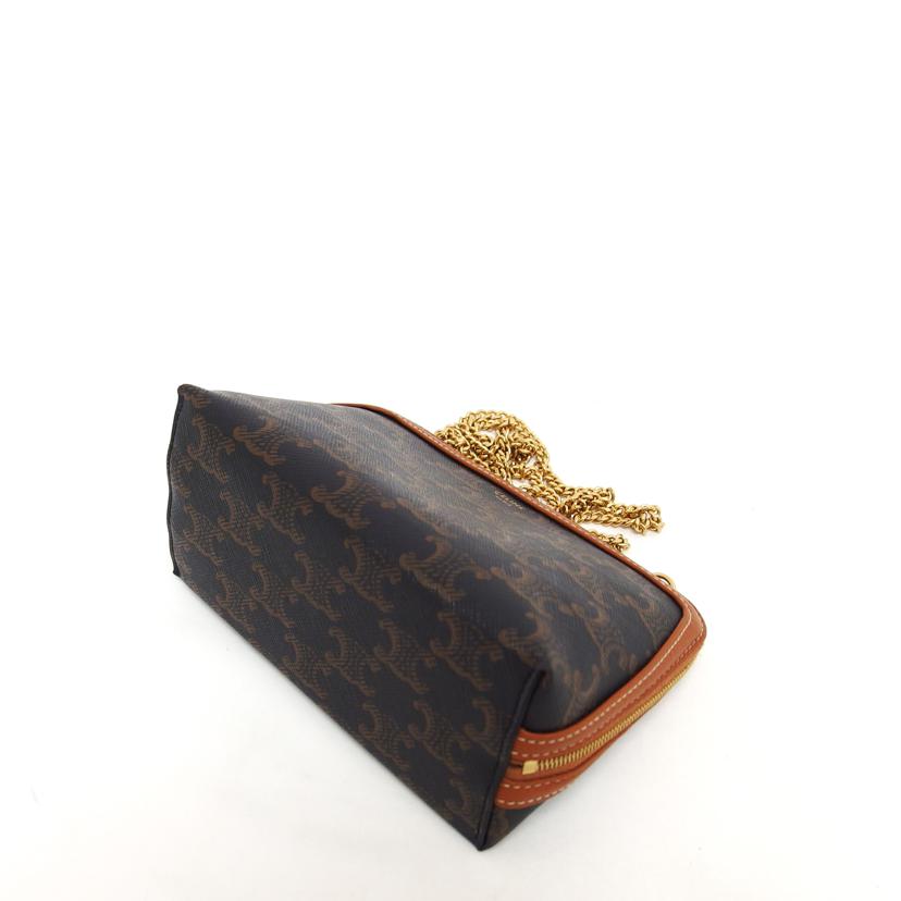 CELINE セリーヌ ポシェット 肩掛けバッグ/トリオンフチェーンショルダーバッグ/ブラウン//S・S******/Aランク/04