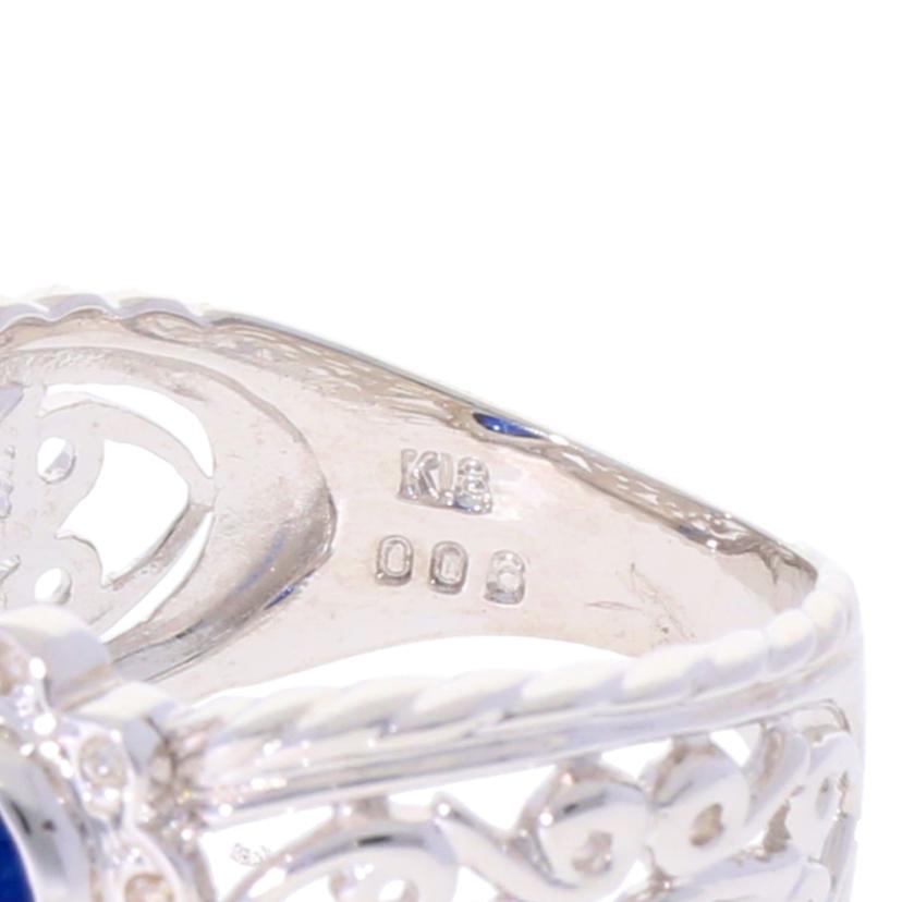 / K18サファイアダイヤリング1.37/D0.06ct//Aランク/75