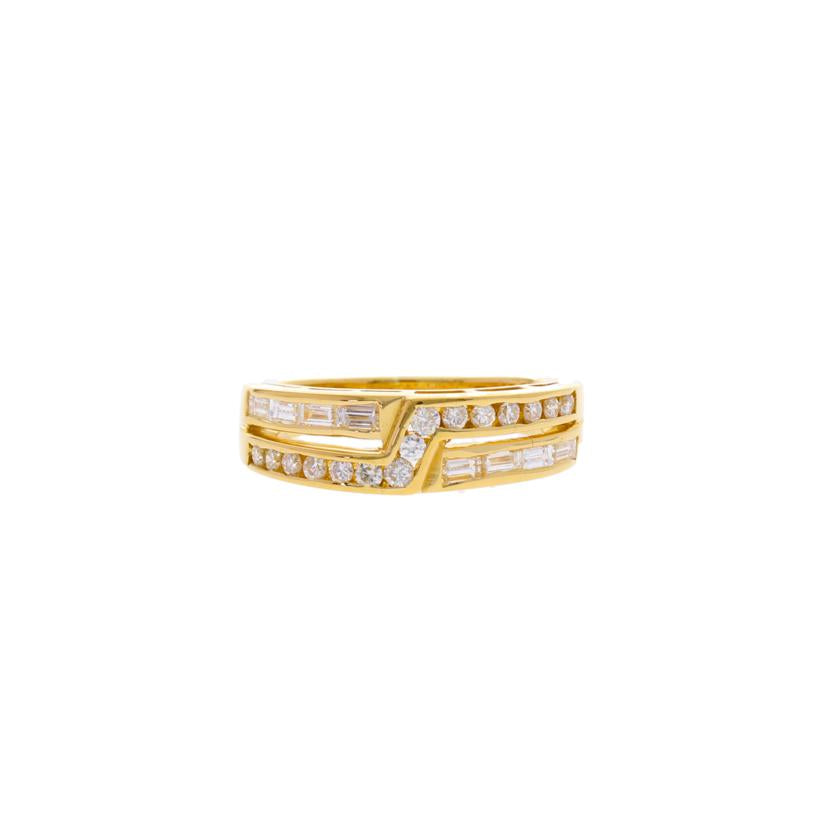 / K18ダイヤリング0.37/0.25ct//Aランク/75