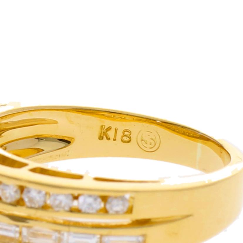 / K18ダイヤリング0.37/0.25ct//Aランク/75