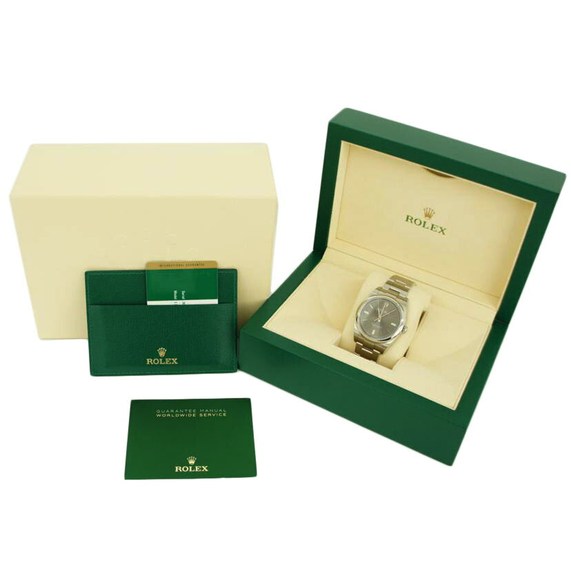 ROLEX ロレックス ランダムシリアル 2016年保証書 ステンレス メンズ/オイスターパーペチュアル39/ダークロジウム/ランダム番/114300//30Q9S936/Aランク/75