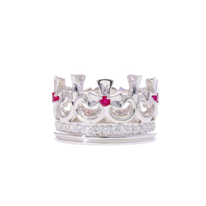 /◎ K18ルビーダイヤリング0.11/D0.45ct//Aランク/75