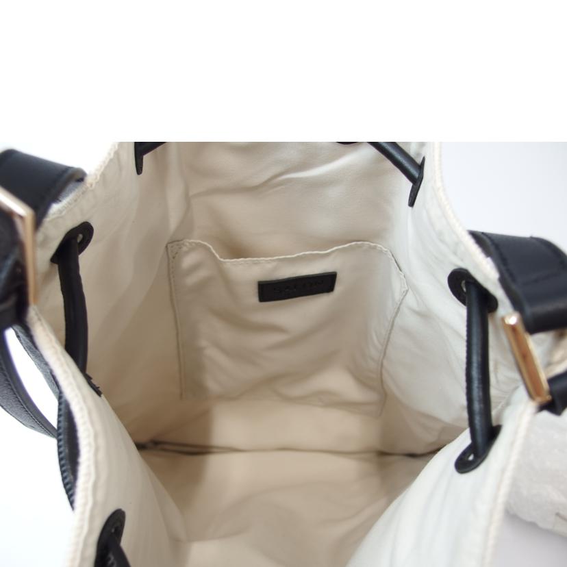 SALON adam et rope/SALON adam et rope キャンバスショルダーバッグ ホワイト//Aランク/83