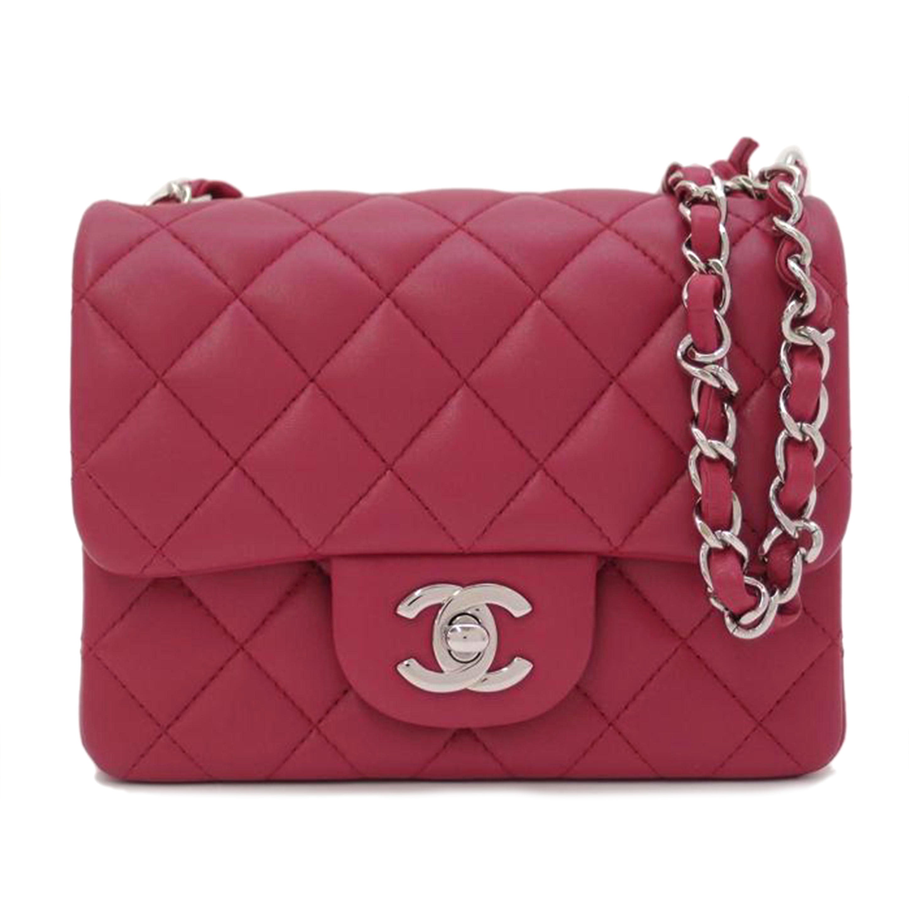 CHANEL シャネル ココマーク 斜め掛け 肩掛け 26番台 幅17cm シルバー金具 レディース/ミニマトラッセ17・ラムスキン・チェーンショルダー/ピンク/A35200//26335044/SAランク/69