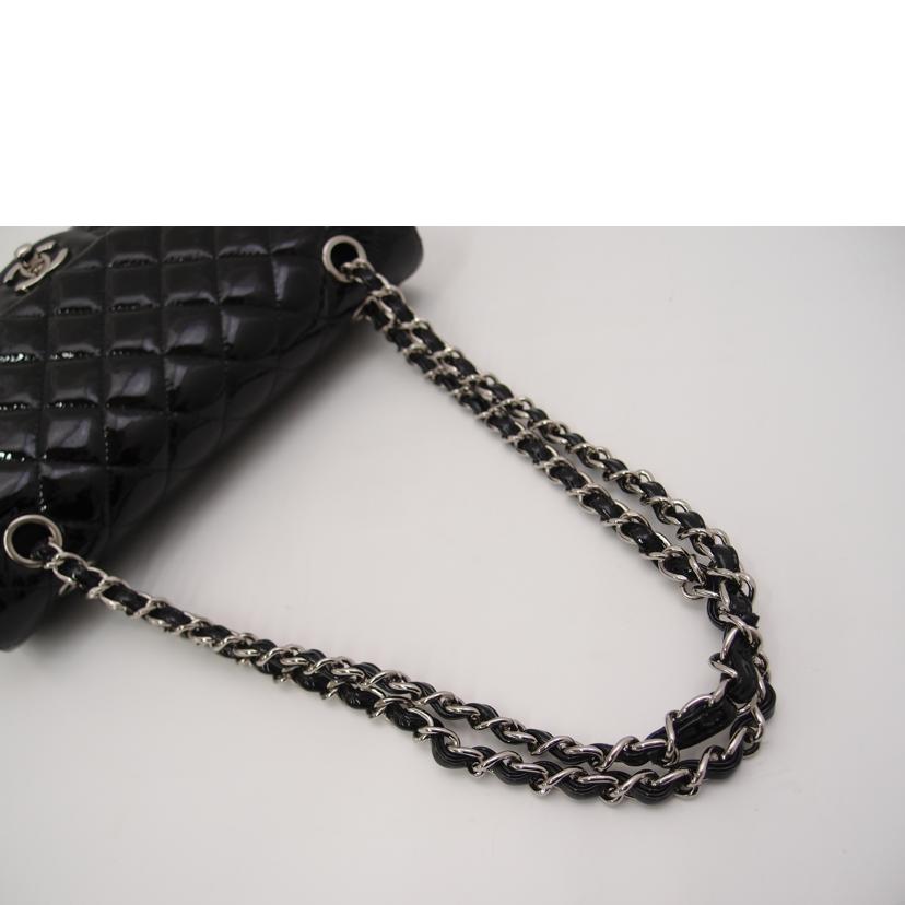 CHANEL シャネル CC ココマーク 15番台 幅25cm 肩掛け 黒 ブラック レディース/マトラッセ25・Wフラップエナメルチェーンショルダー/A40451//15444134/Aランク/69