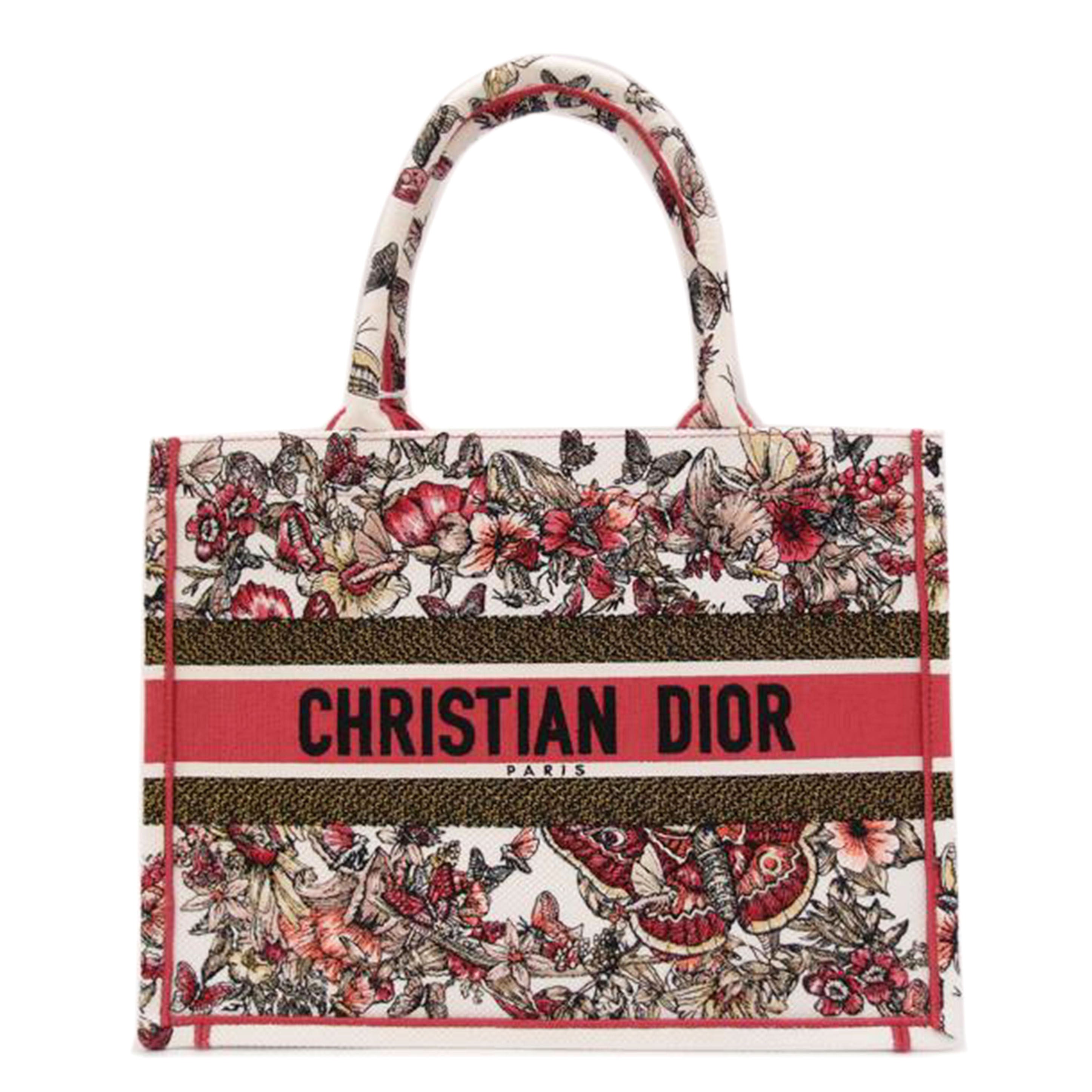 Christian Dior クリスチャン・ディオール トートバッグ キャンバス マルチカラー レディース/ブックトートスモール・バタフライエンブロイダリー/M1296ZRHQ M884//50-MA-1201/SAランク/69