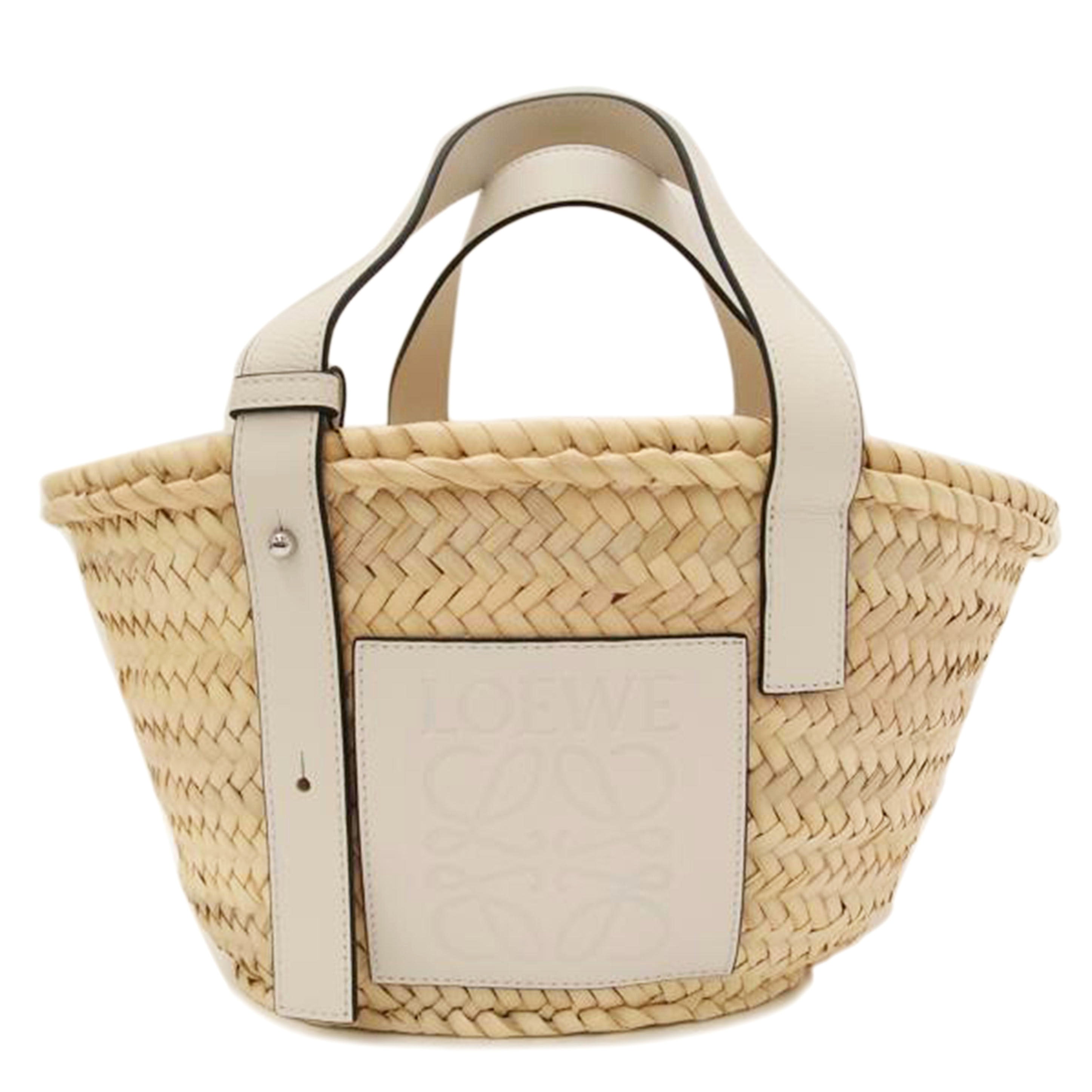 LOEWE ロエベ かごバッグ ハンドバッグ レディース 2022春夏新作/バスケットバッグ・スモール/ナチュラル×ホワイト/A223S93X04//412121/SAランク/69