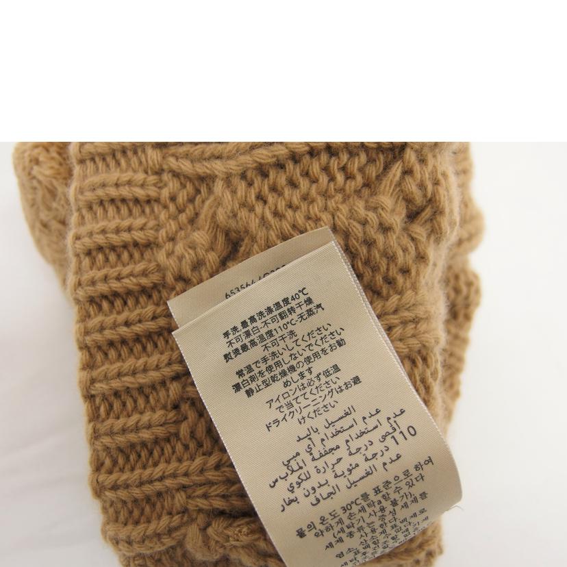 GUCCI グッチ/ダブルネームロゴ/ニットキャップ/ブラウン/653564//4G200/SAランク/04