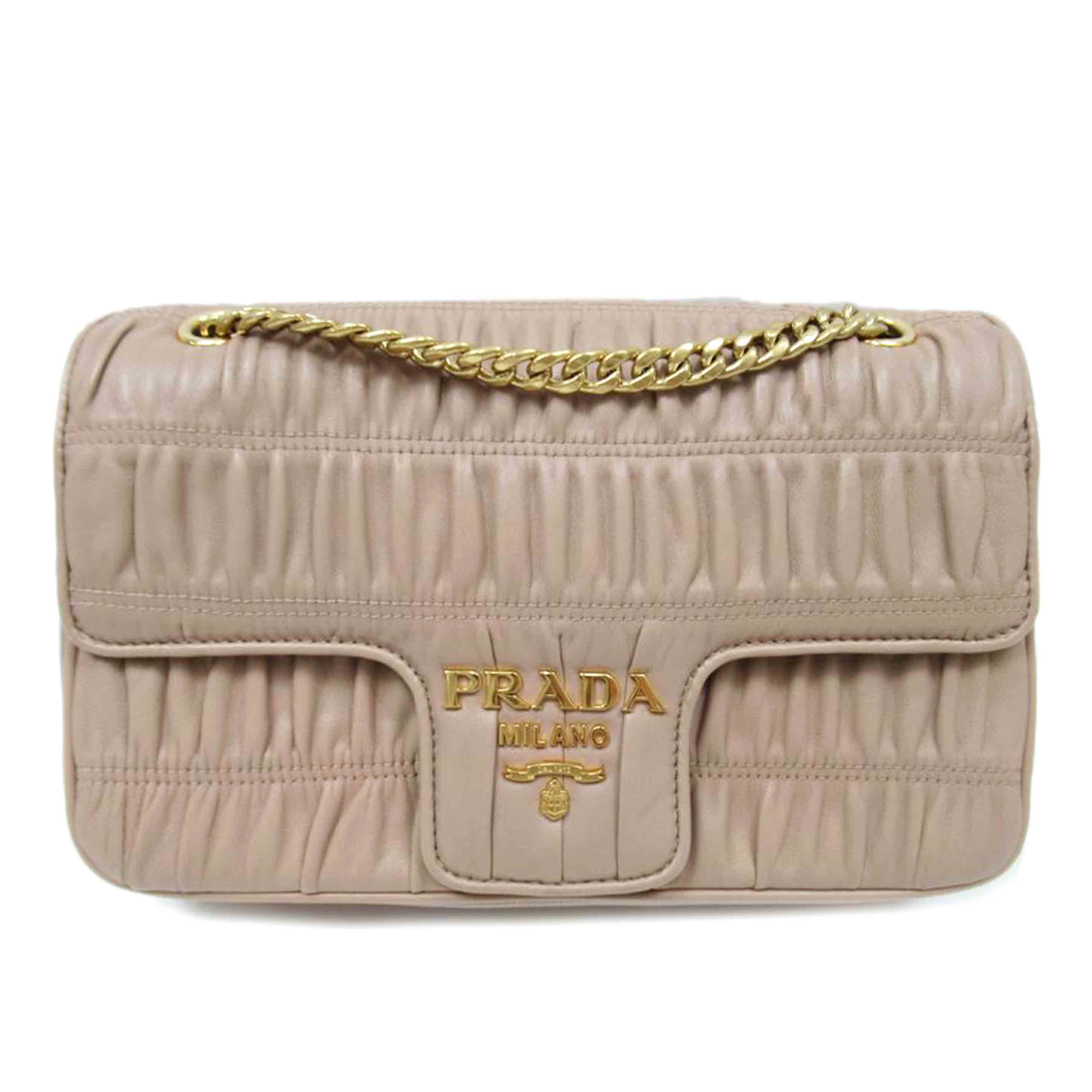 PRADA/チェーンショルダーバッグ/ギャザー/1BD235//ABランク/63
