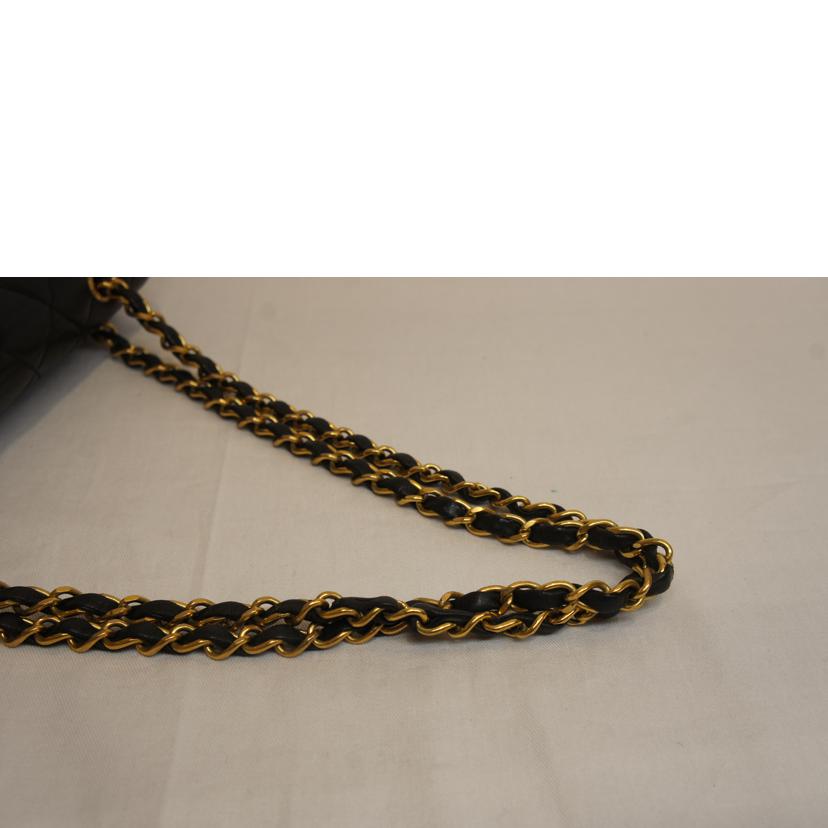 CHANEL シャネル/WフラップラムスキンチェーンショルダーG金具//325****/Aランク/92